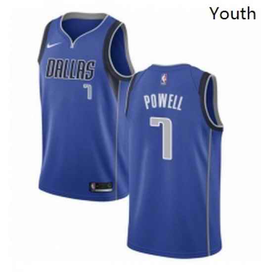 Youth Nike Dallas Mavericks 7 Dwight Powell Swingman Royal Blue NBA Jersey Icon Edition